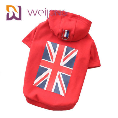 Le type court Hoodies mignons de drapeau de Jack Rubber Print des syndicats de Hoodie BRITANNIQUE d'animal familier de chien de BSCI
