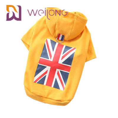 Le type court Hoodies mignons de drapeau de Jack Rubber Print des syndicats de Hoodie BRITANNIQUE d'animal familier de chien de BSCI
