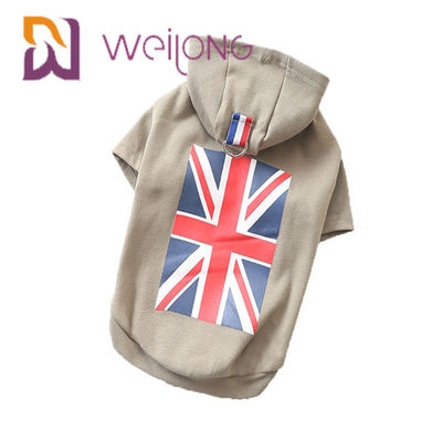 Le type court Hoodies mignons de drapeau de Jack Rubber Print des syndicats de Hoodie BRITANNIQUE d'animal familier de chien de BSCI