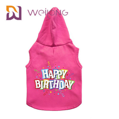 Le Hoodie en caoutchouc coloré d'animal familier d'anniversaire d'impression a adapté le Hoodie aux besoins du client rose de chien