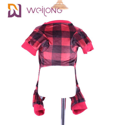 Pyjamas personnalisables de chien de plaid de poly d'impression de flanelle d'animal familier chaleur de pyjama