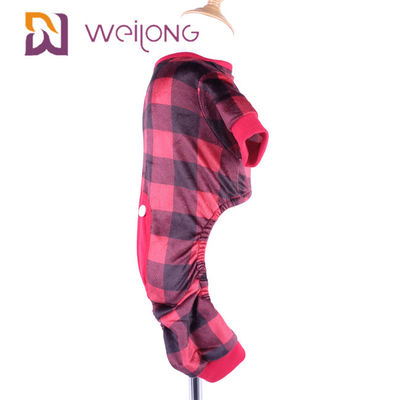 Pyjamas personnalisables de chien de plaid de poly d'impression de flanelle d'animal familier chaleur de pyjama