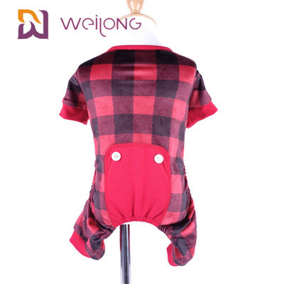 Pyjamas personnalisables de chien de plaid de poly d'impression de flanelle d'animal familier chaleur de pyjama