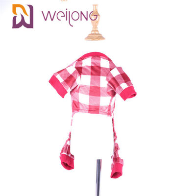 Pyjamas rouges de chien des pyjamas de chien de plaid de poly tissu mou grands/BSCI