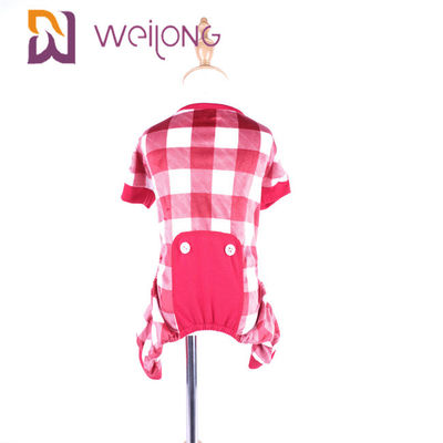Pyjamas rouges de chien des pyjamas de chien de plaid de poly tissu mou grands/BSCI