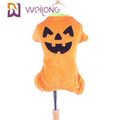 Pyjamas de vacances d'animal familier de potiron de Halloween de pyjama d'animal familier d'Autumn Embroidery Face Cat Dog