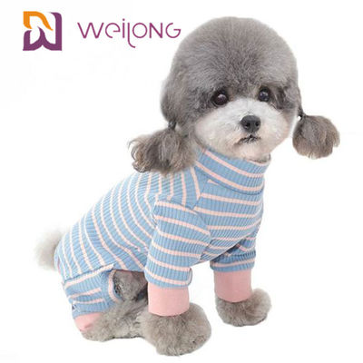 Les pyjamas noirs et blancs rayés de chien de plaid d'été adaptés aux besoins du client bavardent teint