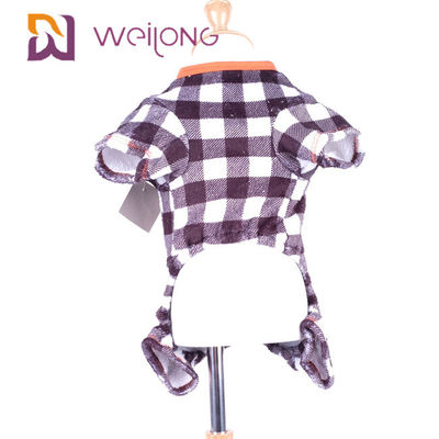 Pyjamas en caoutchouc de chien de plaid de Halloween de pyjamas de chien d'ouatine de potiron d'impression