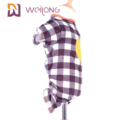 Pyjamas en caoutchouc de chien de plaid de Halloween de pyjamas de chien d'ouatine de potiron d'impression