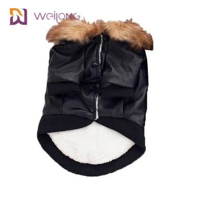 Vêtements adaptés aux besoins du client d'hiver de chien de manteau d'animal familier de Leatheret de fourrure de Faux