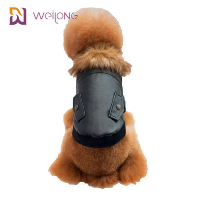 Vêtements adaptés aux besoins du client d'hiver de chien de manteau d'animal familier de Leatheret de fourrure de Faux
