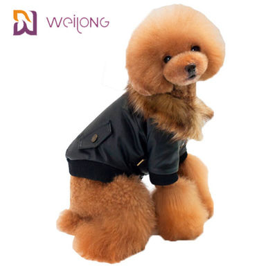 Vêtements adaptés aux besoins du client d'hiver de chien de manteau d'animal familier de Leatheret de fourrure de Faux