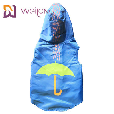 Imperméable imperméable XS-XL bleu d'animal familier d'impression en caoutchouc d'ouverture de Velcro