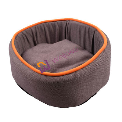 Individu entièrement lavable rond de lit de chien de beignet de lin chauffant le lit de confort de chien de BSCI