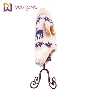 Flocon de neige Argyle Knitted Dog Sweater Customized de chute et d'hiver