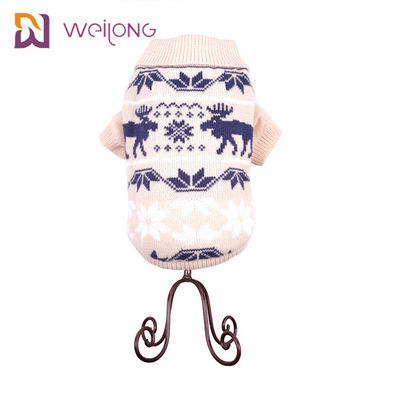 Flocon de neige Argyle Knitted Dog Sweater Customized de chute et d'hiver