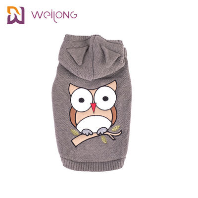 Le Hoodie acrylique de chien de tissu brodé tricotent l'animal familier que le chandail a tricoté Cat Jumper