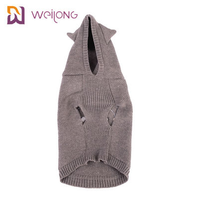 Le Hoodie acrylique de chien de tissu brodé tricotent l'animal familier que le chandail a tricoté Cat Jumper