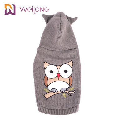 Le Hoodie acrylique de chien de tissu brodé tricotent l'animal familier que le chandail a tricoté Cat Jumper