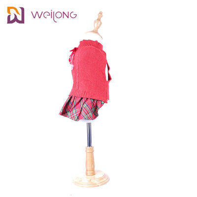 Habillement de pull molletonné de robe de chien de laine tricoté par chandail de chien de plaid teint par fil