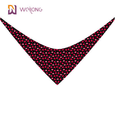 Ensemble de bavoir de vacances d'animal familier d'écharpe de triangle de coton de Bandana d'animal familier de jour de valentines double