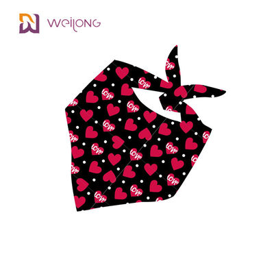 Ensemble de bavoir de vacances d'animal familier d'écharpe de triangle de coton de Bandana d'animal familier de jour de valentines double