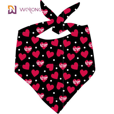 Ensemble de bavoir de vacances d'animal familier d'écharpe de triangle de coton de Bandana d'animal familier de jour de valentines double