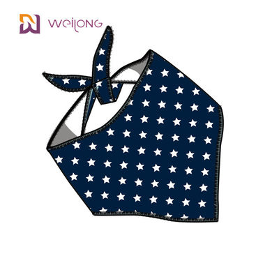 Les étoiles durables de la meilleure qualité de tissu de forme de Bandana convenable réglable unique d'animal familier barre des bandanas de chien de concepteur