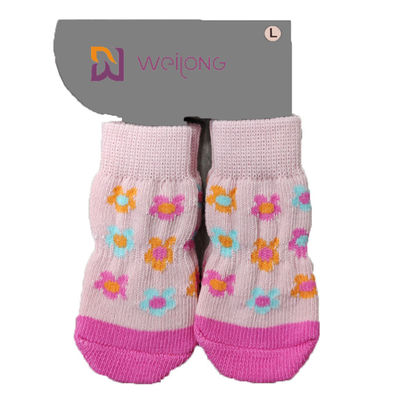 L'anti glissement d'animal familier tricotent le chien Socks&amp; Cat Socks avec le renfort en caoutchouc Paw Protector