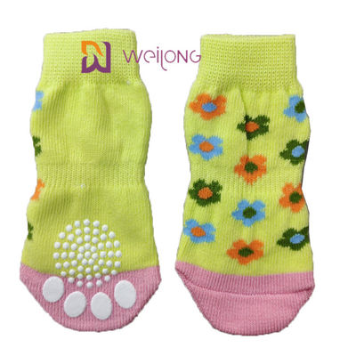 L'anti glissement d'animal familier tricotent le chien Socks&amp; Cat Socks avec le renfort en caoutchouc Paw Protector