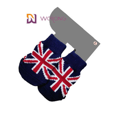 Spandex de tricotage adapté aux besoins du client du coton 5% d'Union Jack 95% de modèles de chaussette de chien