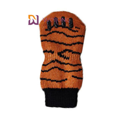 Le Spandex de coton glissent non l'imitation de chaussettes de chien de Tiger Stripes pour des pattes de chiens