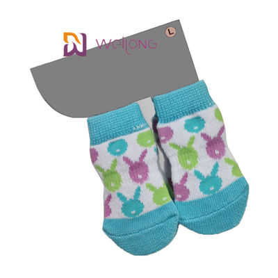 Le chien bleu de Paw Protector Custom Pet Socks de Spandex de coton cogne pour protéger des planchers en bois dur